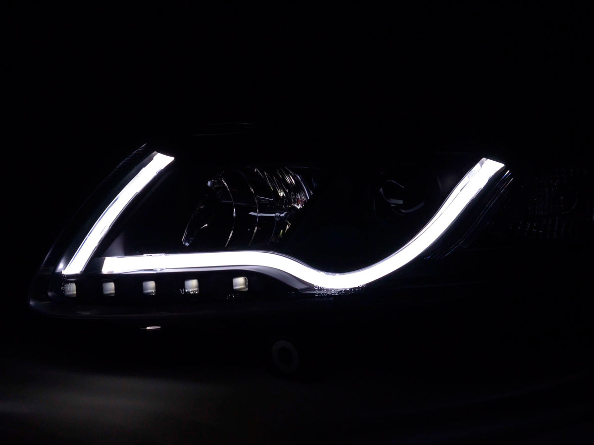 Scheinwerfer Set Daylight LED TFL-Optik Audi A6 Typ 4F 04-08 schwarz Scheinwerfer Set Daylight LED TFL-Optik Audi A6 Typ 4F 04-08 schwarz